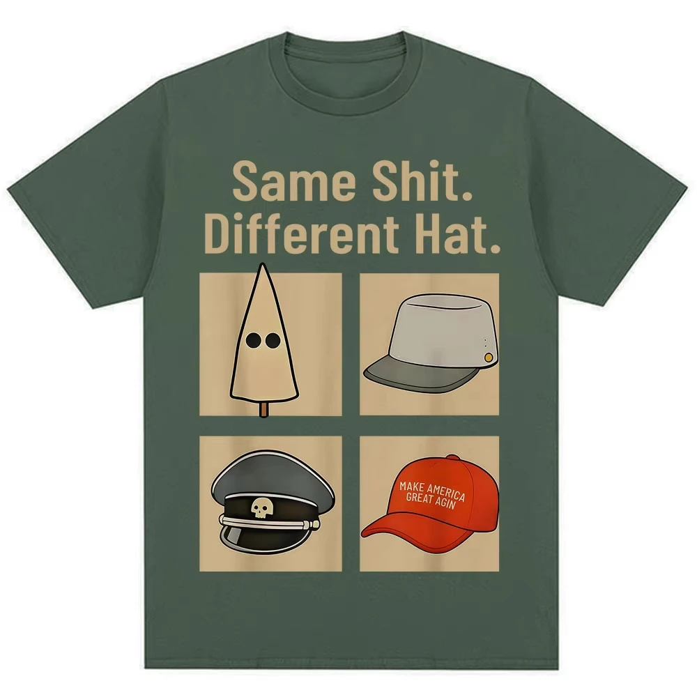 Funny Same Shit Different Hat Meme Graphic T-shirt Men Women Humor Vintage Novelty T-shirts Oversized 100% Cotton Casual T Shirt - view 2