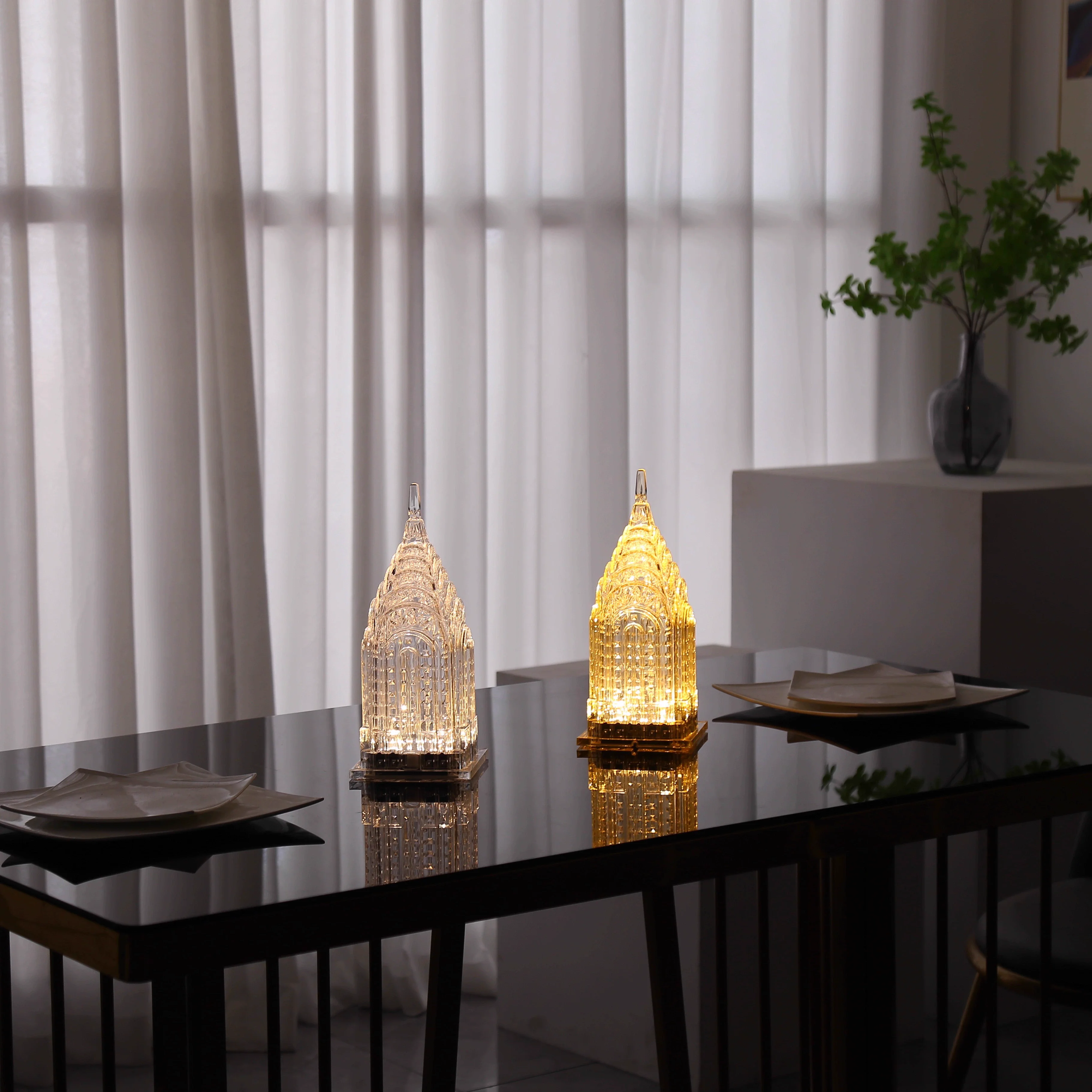 Czech atmosphere desk lamp, living room decoration, crystal acrylic night light, bedroom charging model