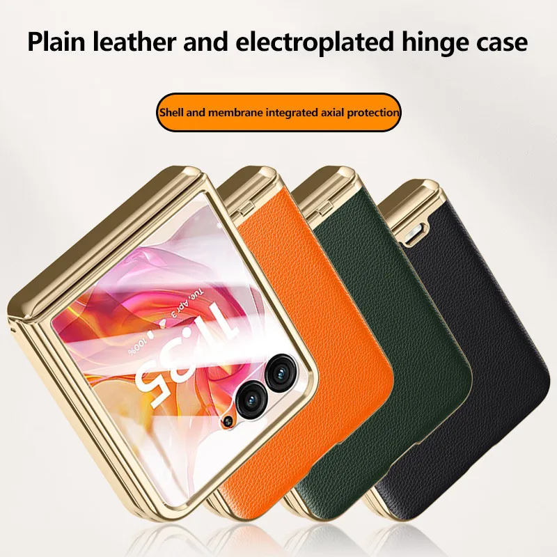 Luxury Electroplate Hinge Hard PC Fall Protection Case Cover For Motorola Razr 50 50Ultra With Screen Protector Film