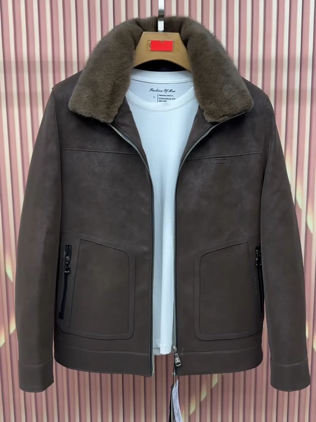 

Мужская куртка на флисовой подкладке, осенне-зимняя, новинка, роскошная, модная, приталенная, с длинными рукавами, на молнии, молодежная, повседневная