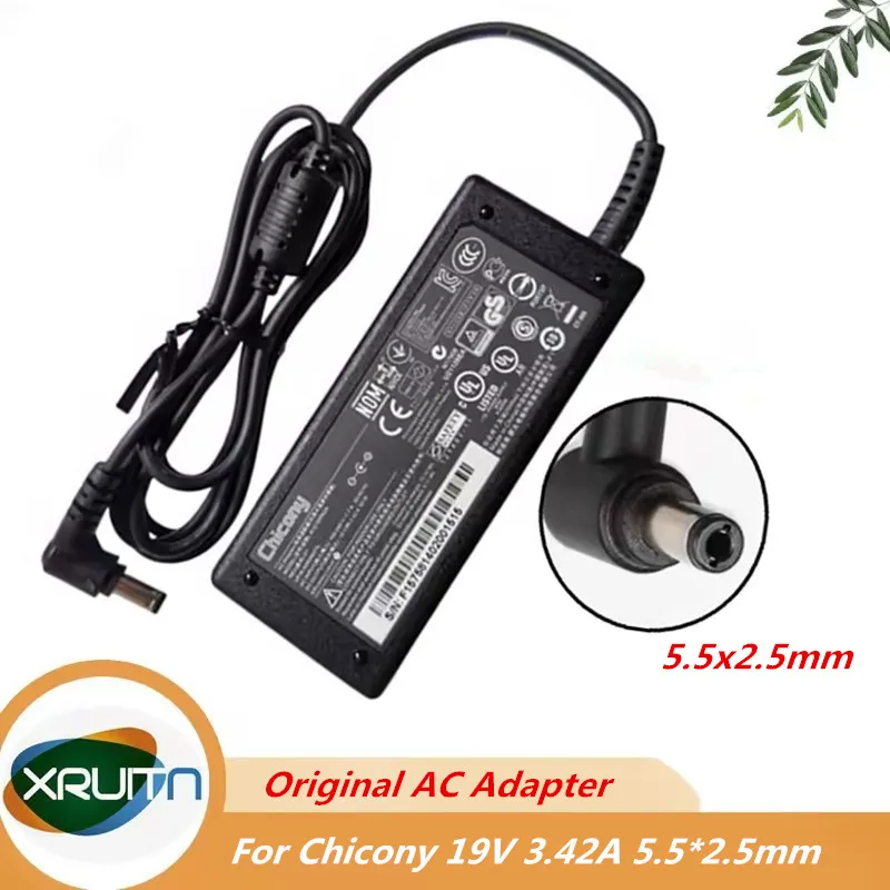 Original Chicony 19V 3.42A 65W 5.5*2.5mm Laptop AC DC Adapter Charger A18-065N3A A065R184P A065R216P For Notebook Power Supply