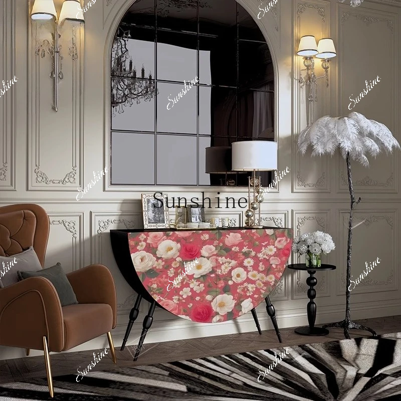 

Modern simple household home storage cabinet Solid wood porch cabinet FT