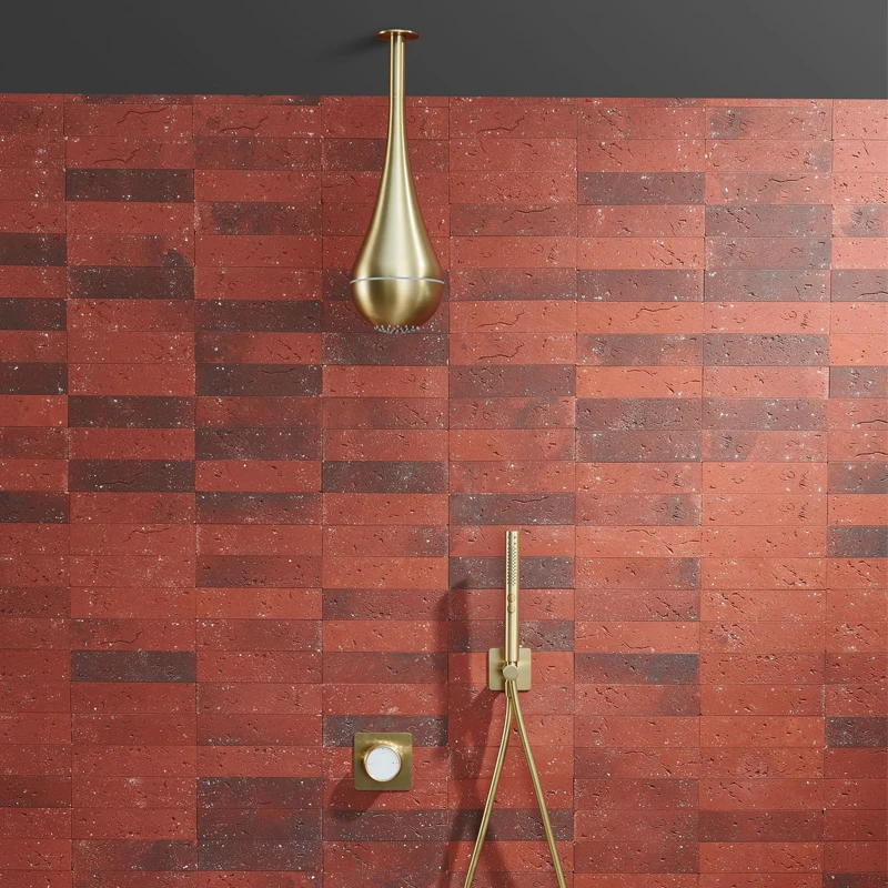 Minimalism Showers for Bathroom Creative Water Drop Shower Head with Ambient Light Hot and Cold Concealed Mixer Shower Set