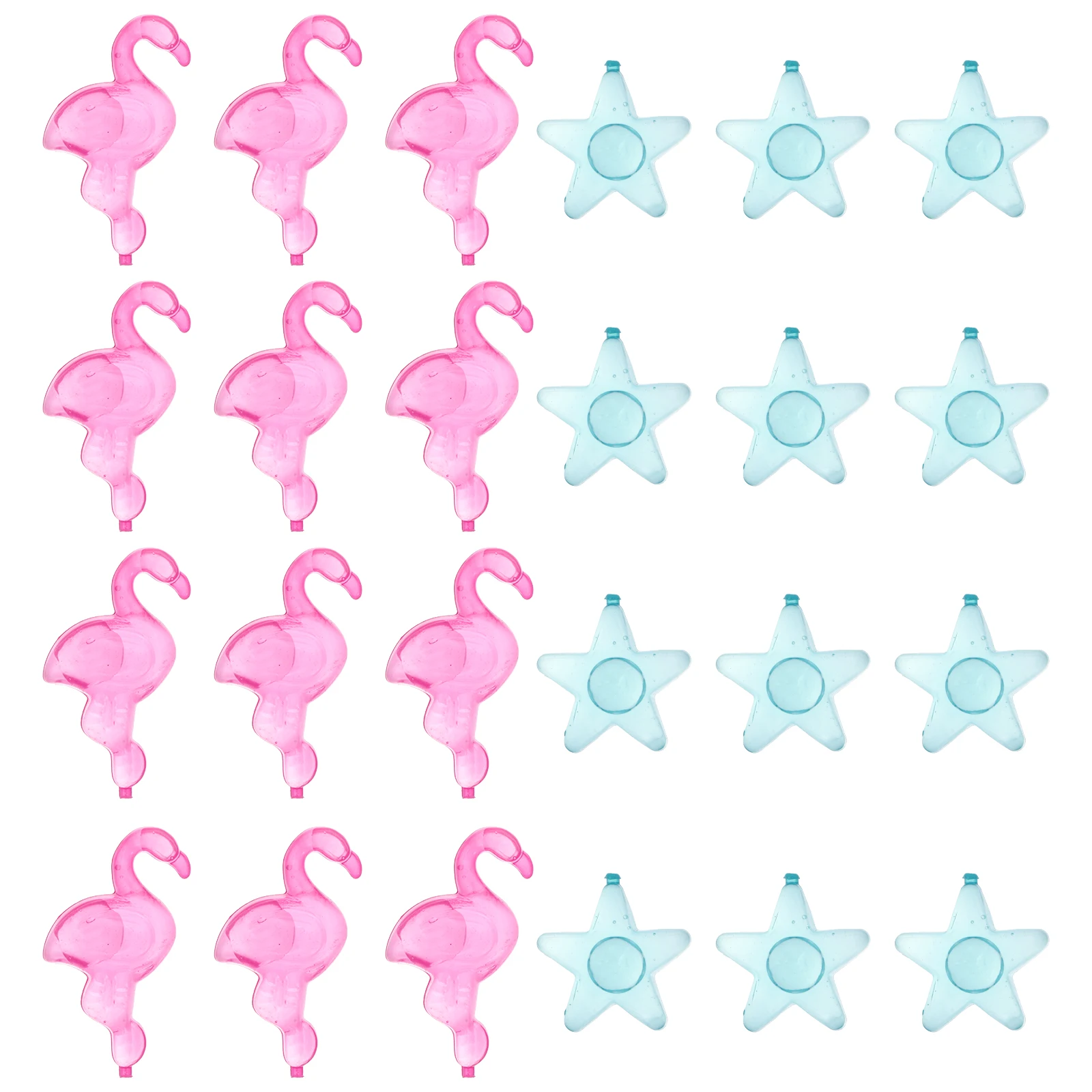 

80pcs Ice Cube Mold Party Drink Favors Star Flamingo Shaped Cubes Reusable Pentagram Colorful Beverages Tools