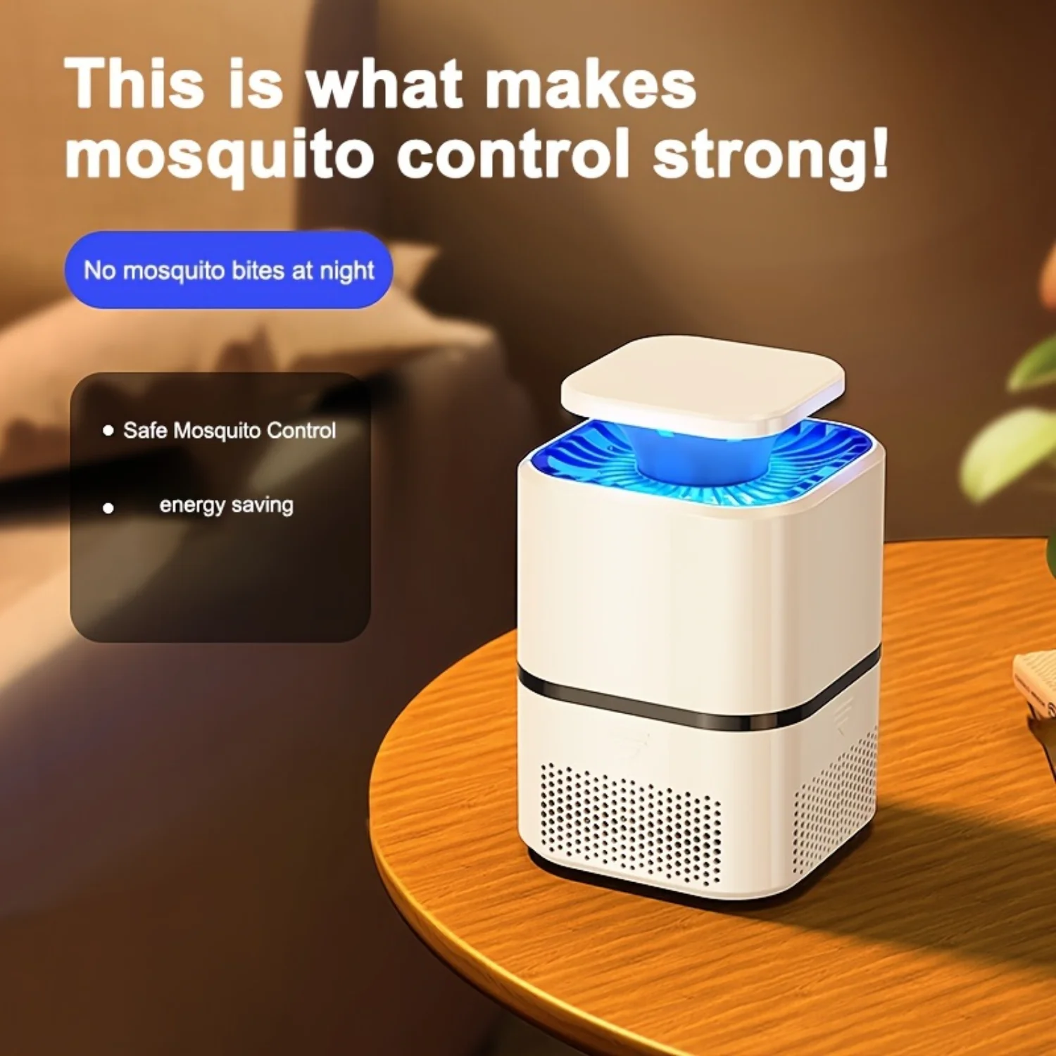 Powerful Usb-Powered Led Mosquito Killer Lamp - Turbo Strong Suction, Quiet Fan Action Ideal For Use In Bedroom or Kitchen