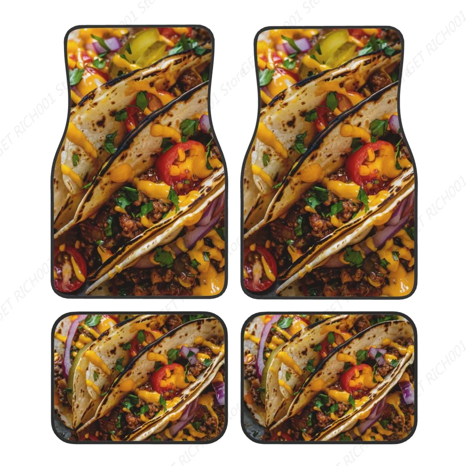 

Cheeseburger Tacos Alfombras Alfombrillas Para Automóviles, Accesorios Para Automóviles Alfombrillas Lanteras Y Traseras Para El
