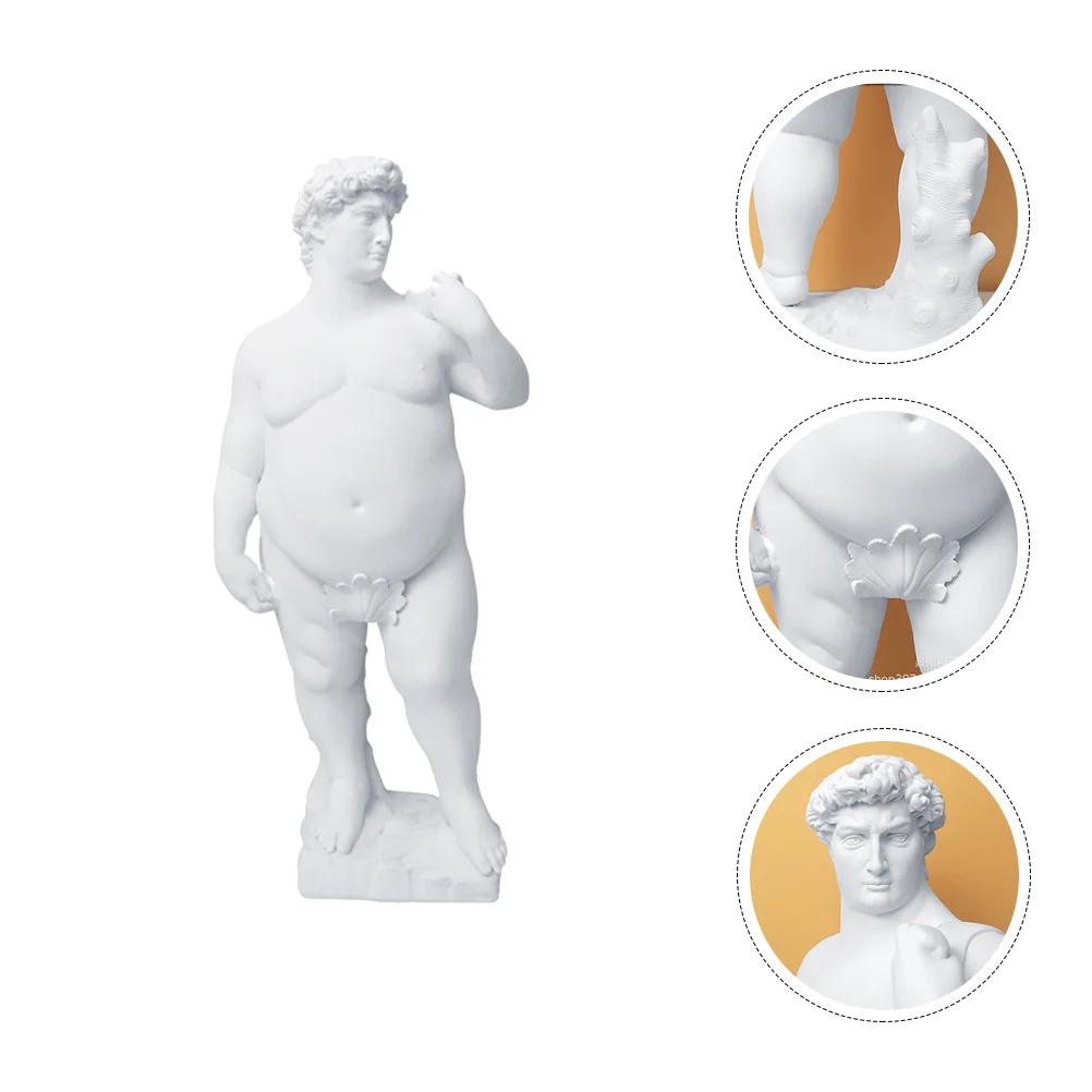 

Decorations Fat David Statue Resin for Home Sculpture Crafts Vintage White Ornament