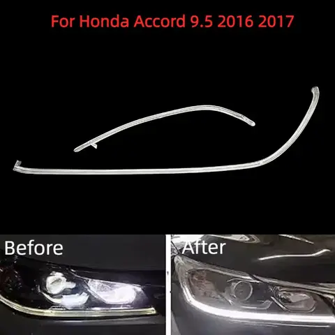 Para honda accord 9.5 2016 2017 drl led farol luz guia placa de luz circulação diurna tubo carro barra luz circulação diurna