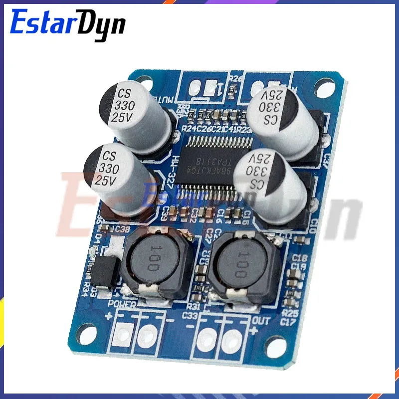 لوحة مضخم صوت رقمي أحادي من Estardyn ، وحدة أمبير ، أصلية ، TPA3118 ، 60W ، 32pin ، DC 12V-24V
