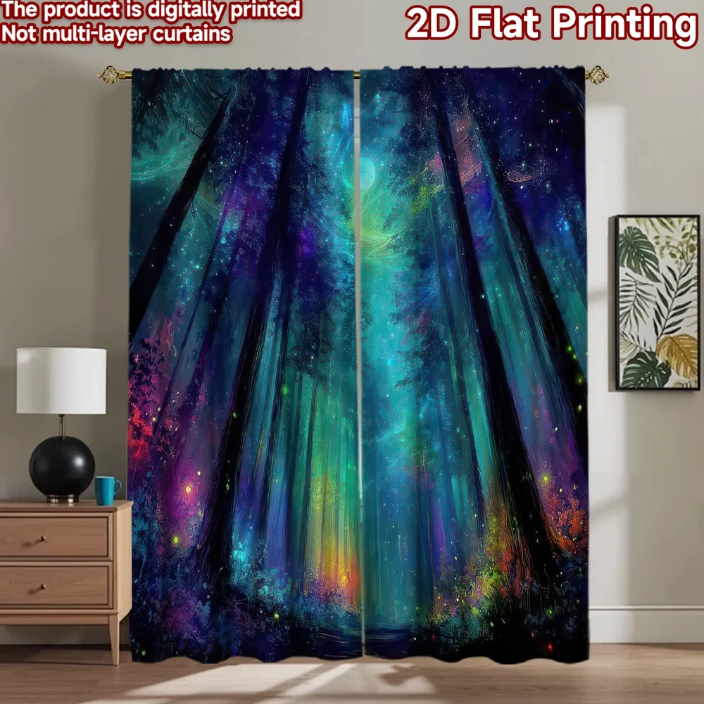 

1pc 2D flat Photography Backdrop Photography Backdrop Colorful Enchanted Forest 100% Polyester Anniversary Perfect for Suitable