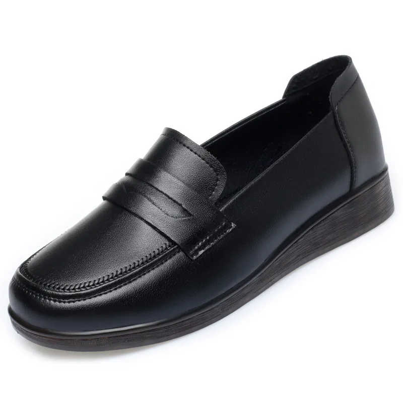 All Match Breathable Comfortable Women's Flats Platform Shoes Spring Autumn 2026 Casual Moccasins Genuine Leather Loafers Mom