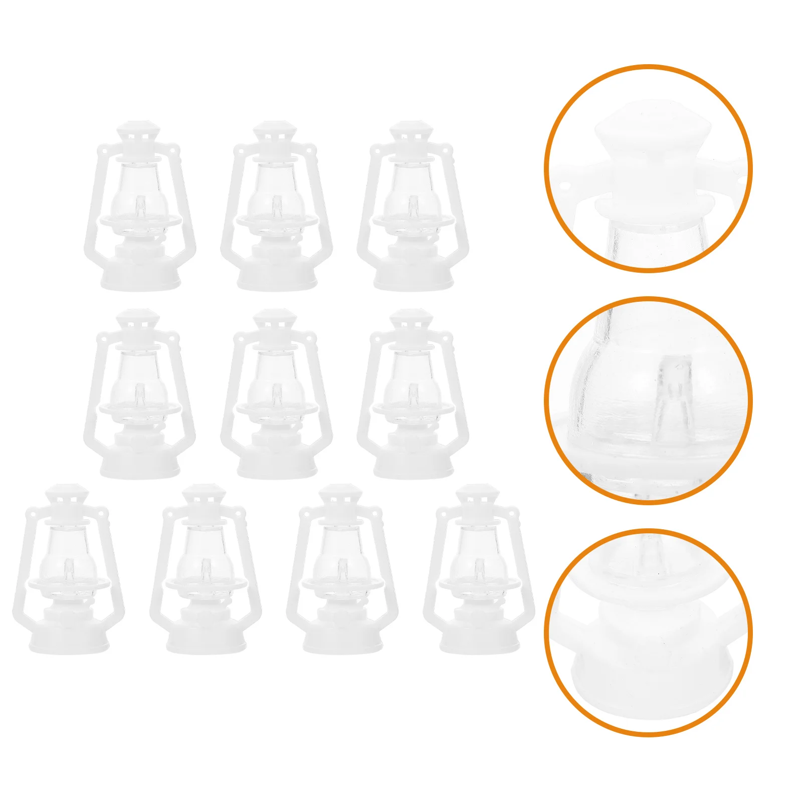 

10 Pcs Mini Kerosene Lamp Decorative Miniature Pumpkin Vintage Style Plastic Lantern Light