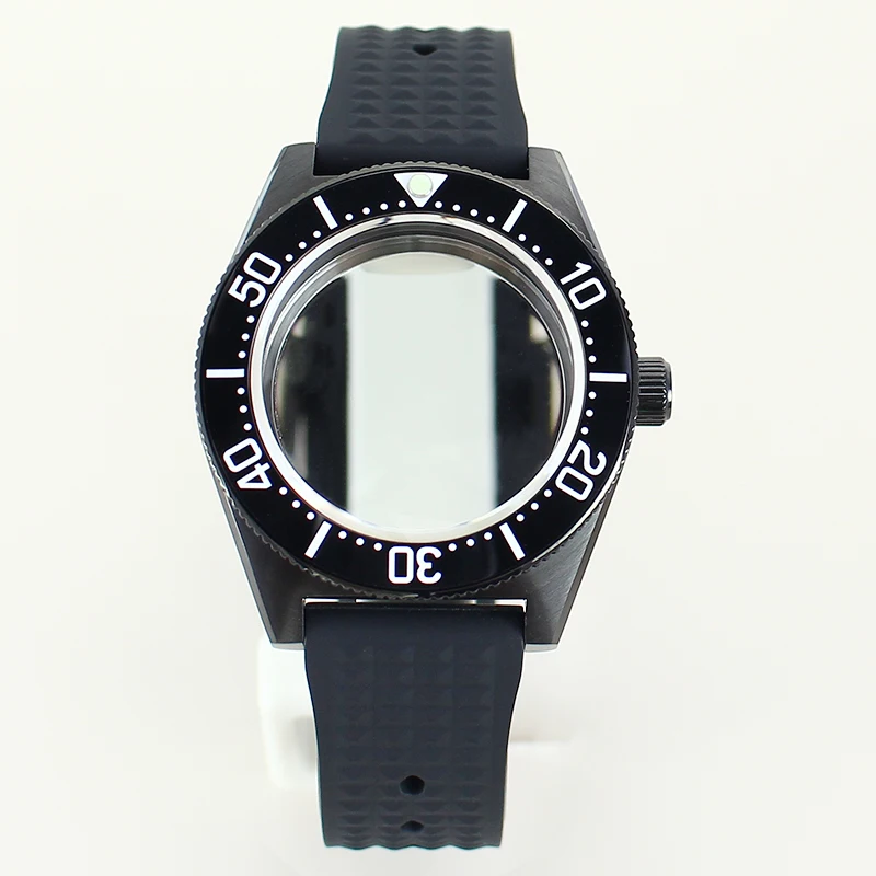 

40mm Pvd Black Watch Case Ceramic/Steel Bezel For Mod Black Tiger Whale SPB143J1/SPB253J1 NH35 NH34 NH36 NH38 Movement Sapphire