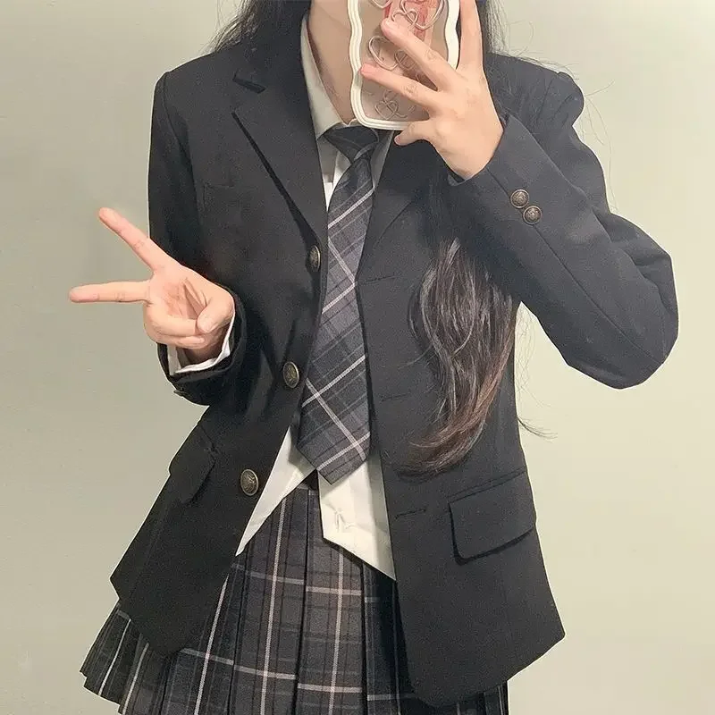 Women JK Uniform Blazer Spring Autumn Japanese Style Preppy Student School Uniform Suit Jacket Top