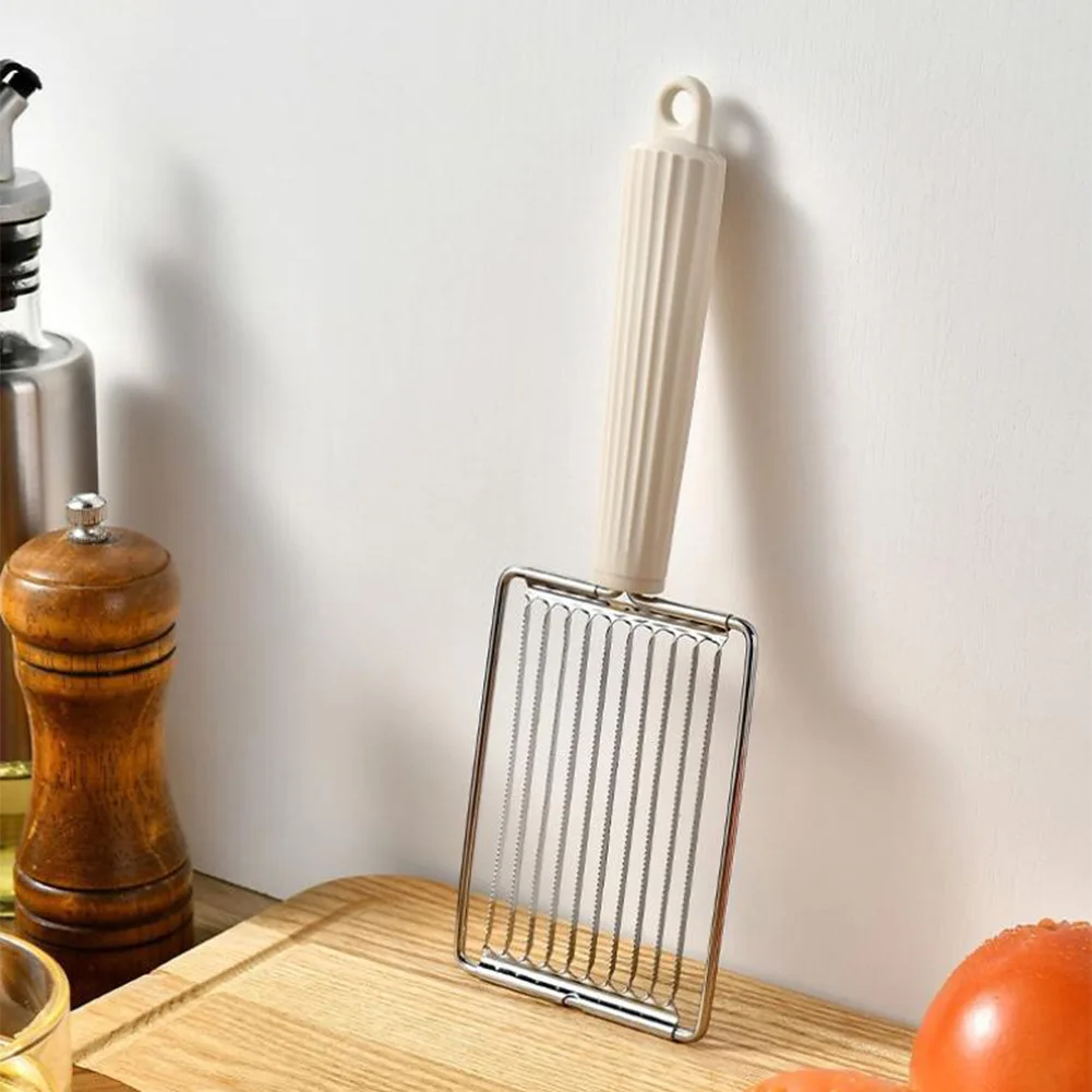 Stainless Steel Handle Slicer for Tomatoes Fruit Ham Cheese Sushi Boiled Eggs and Pitaya with Secure Grip Design