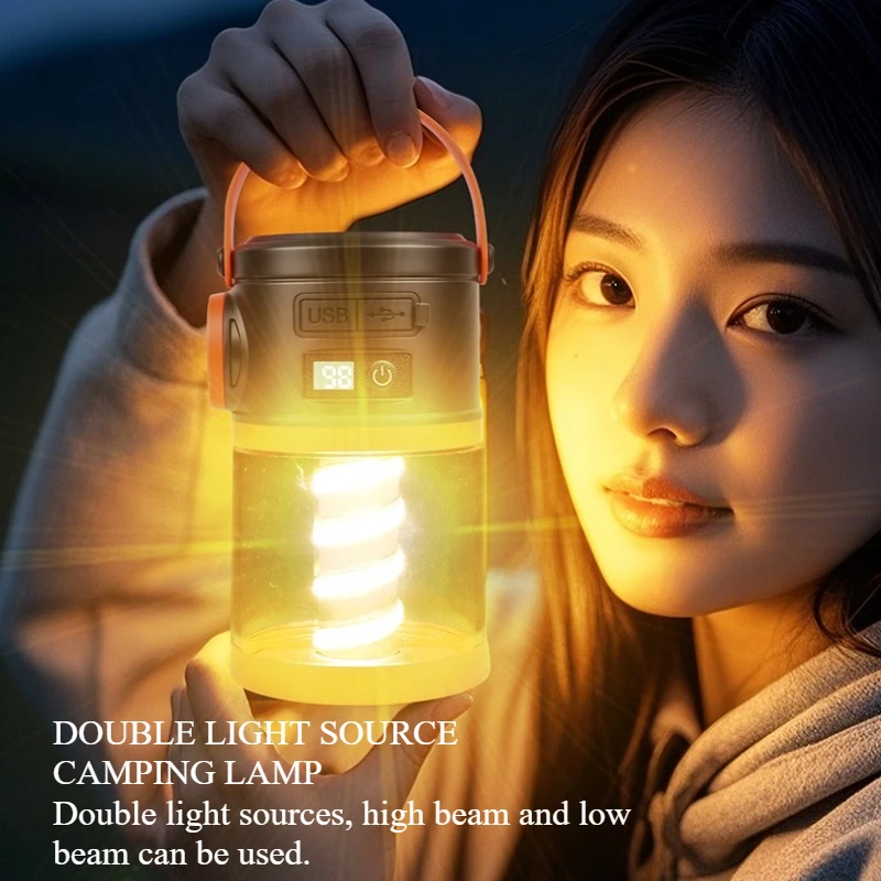 

LY36 2000mAh Solar Tent Lanterns For Camping Solar & USB Rechargeable Camping Atmosphere Lamp Outdoor Tent Light IPX4 waterproof