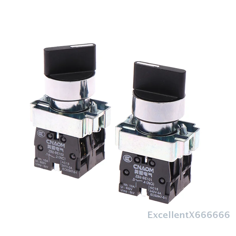1 Piece 22mm Selector Knob Switch 2NO/1NO1NC 2/3 Position Self Locking/Resetting for Electronics