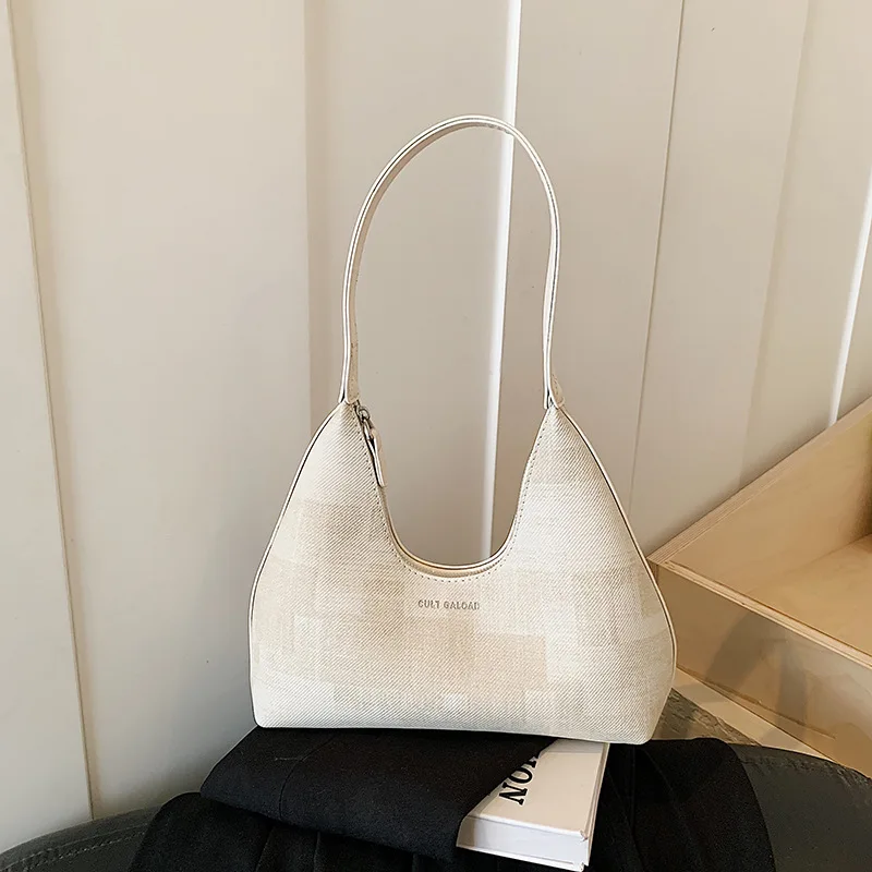 

Korean Style New Retro Women Shoulder Bag Large Capacity PU Half Moon Crossbody Tote Bag for Casual Daily Commute Handbag