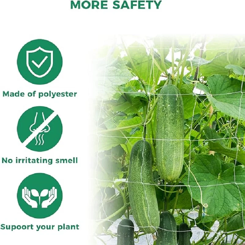 Garden Trellis Netting Abrasion Heavy Duty Polyester Climbing Net for Plants Tomato Vegetables Outdoor Gardening Accessories