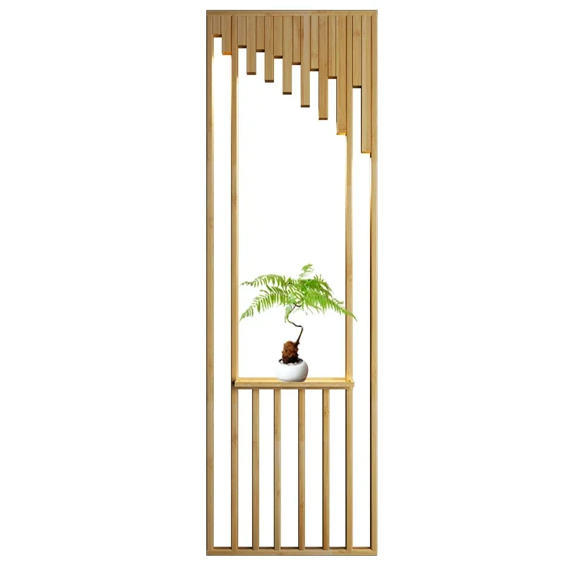 

yj15 Nordic living room screen dining room partition spotlight grille entrance decoration modern bamboo and wood light luxury
