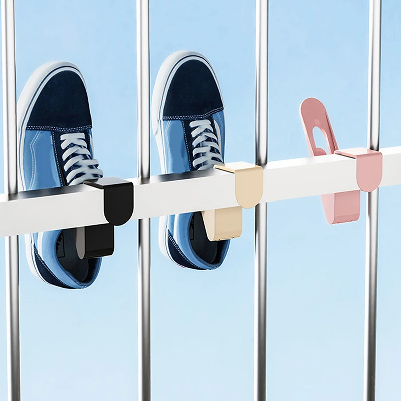 2 قطعة رفوف الأحذية البلاستيكية تجفيف متعددة الوظائف لا اللكم بسيط خطاف النعال الحائط استنزاف رف شرفة يندبروف
