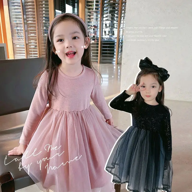 

Girls Dress Autumn and Winter New Western Style Fashion Children's Skirt Baby Children Birthday Princess Dress Winter Clothes