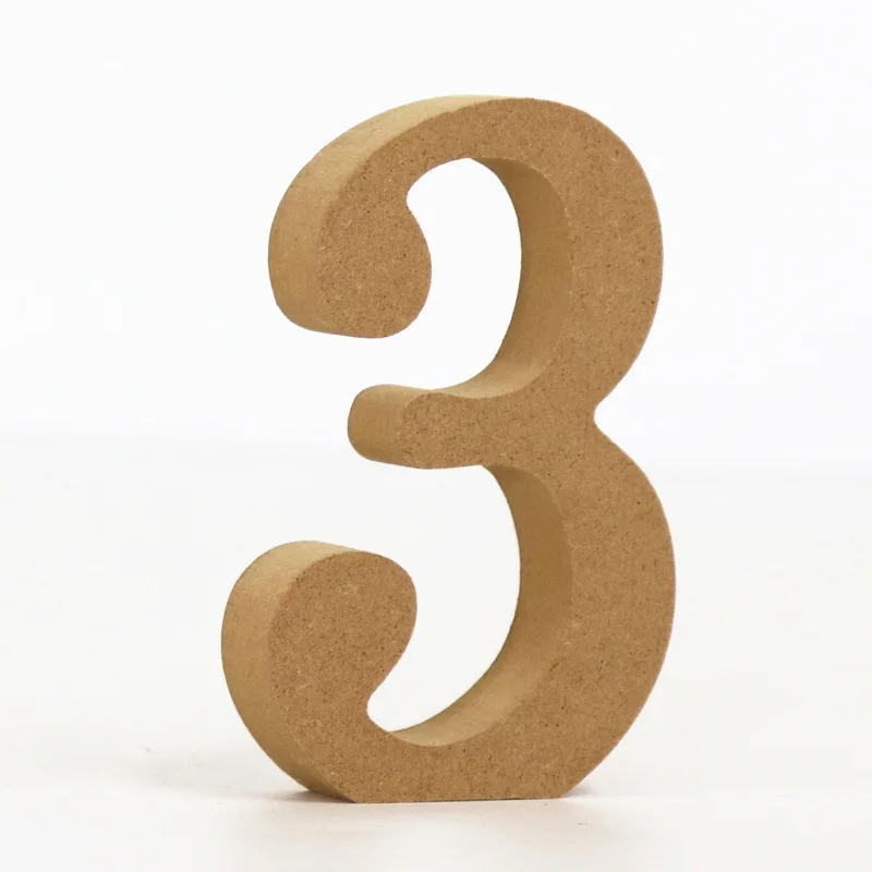 1pc Wood Color Numbers 0-9 DIY Wooden Arabic Numerals Standing Art Crafts for Party Wedding Home Decor