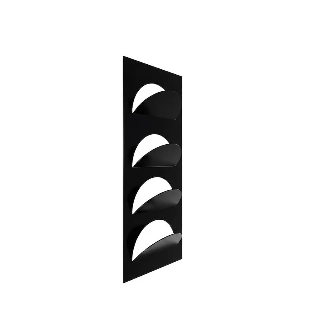 4 Pocket Wall Mounted Magazine Rack, Metal Magazine Holder for Wall, Modern Literature Organizer for Catalogs