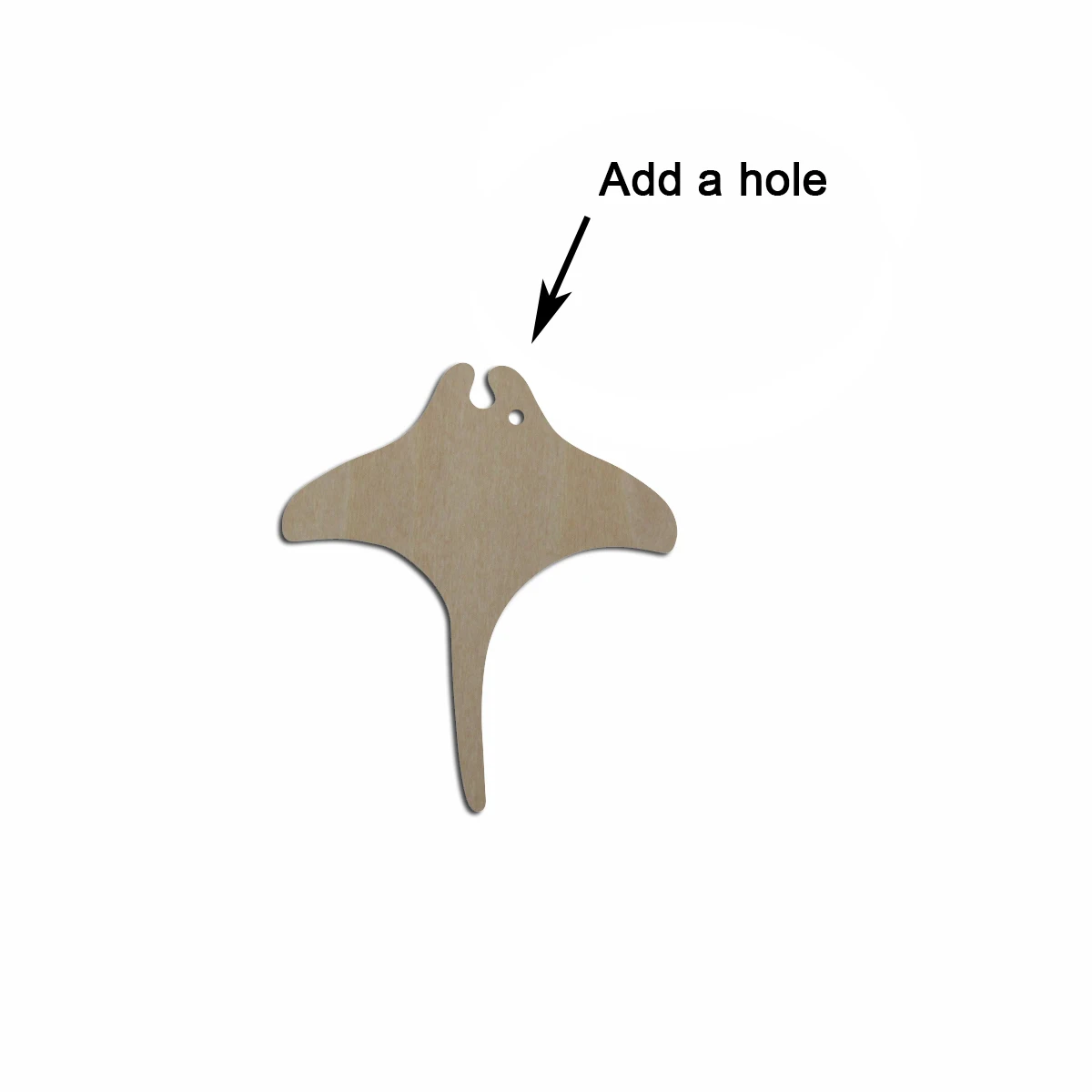 Stingray Fish Unfinished Blank Sea Animal Wooden Shape Cutout For Scrapbook DIY project Party Supplies