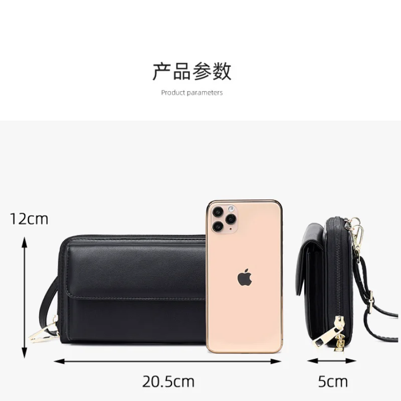 New Fashion Square Bags Female Shoulder Bags Touch Screen Phone Case Crossbody Bags Leisure New Niche Wallets Mobile Phone Bags