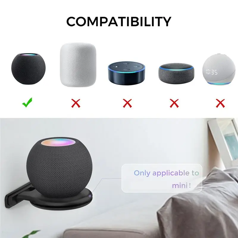 For Homepod Mini Wall Mount Holder Compact Outlet Bracket Stand For Smart Speaker Space-Saving Hanger For Homepod Mini