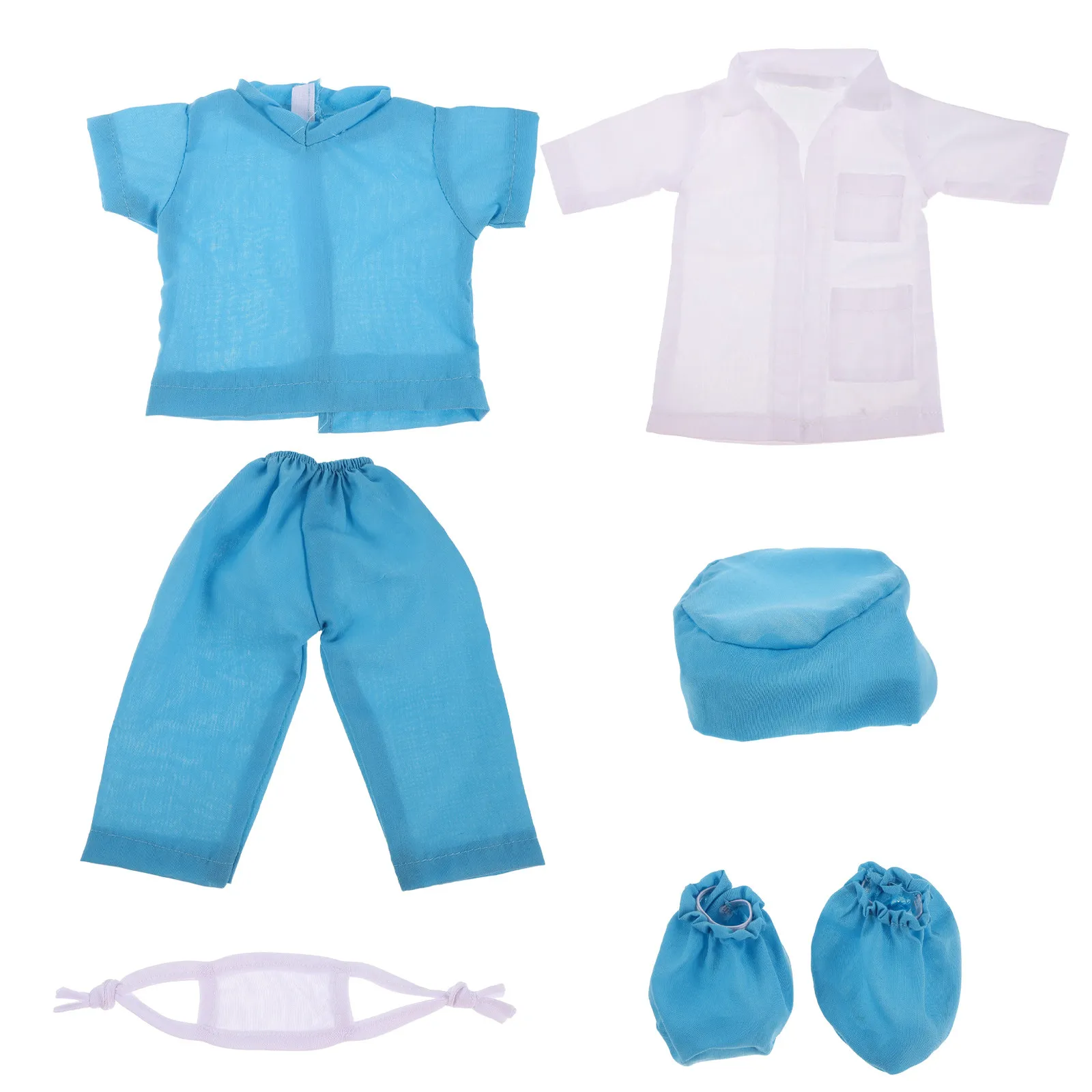 

1Set 18-Inch Doctor Costume Set Coat Pants Pretend Play Supplies Replacement Outfit Dress Up Accessories for Imaginative
