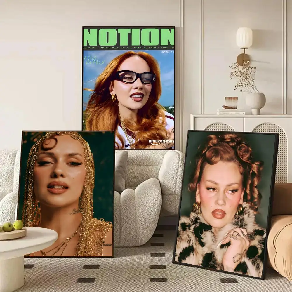 Singer S-Sasha Keable Poster HD Wall Art Decal Self-Adhesive Aesthetic Decor For Home Living Bedroom Bar Aesthetic