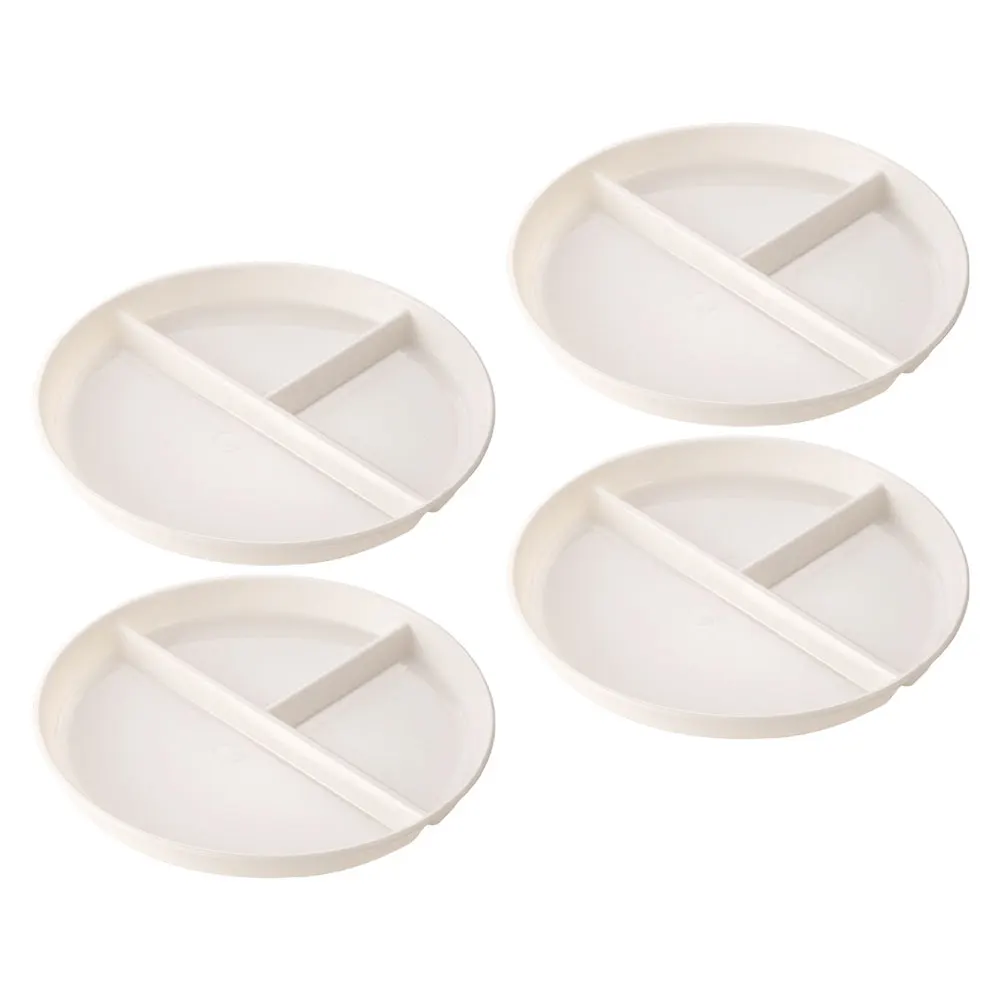 

4 Pcs Divided Plates Compartment Tray Separated Eating Lightweight High Temperature Resistant Easy Clean Perfect
