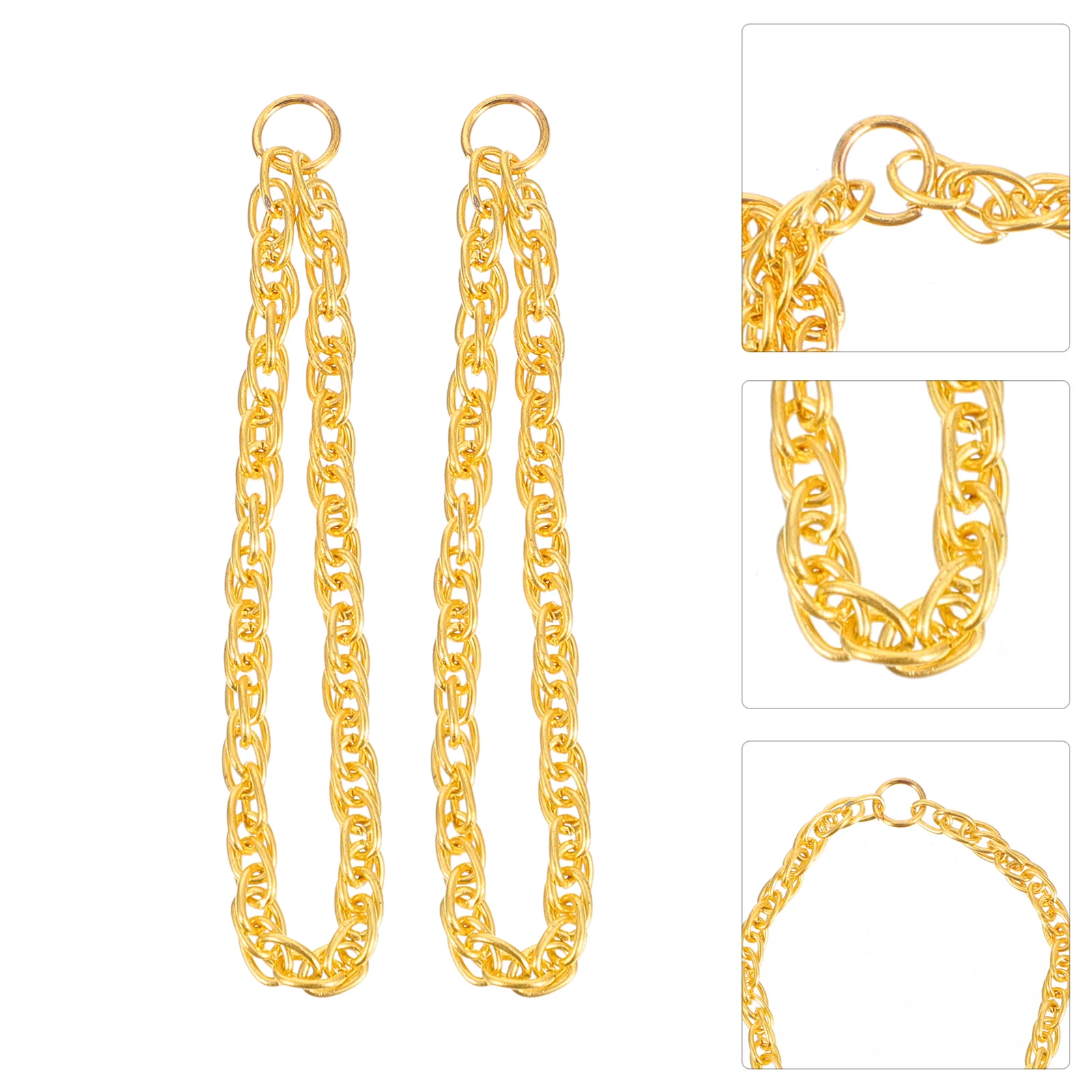 25 Pcs Mini Gold Chain Dress Up Necklace Toy Decoration Children Gift Accessory Dressing Toys