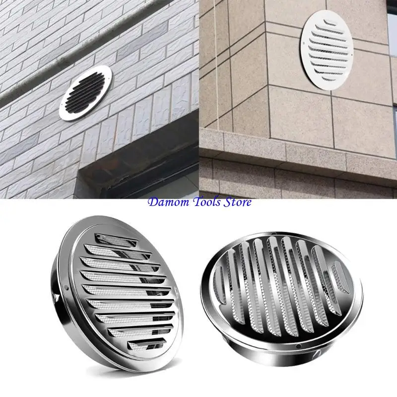 57BE Elegant Round Sturdy Stainless Steel Soffit Ventilation Grille with Builts In Bathroom Home Accessory for Apartments