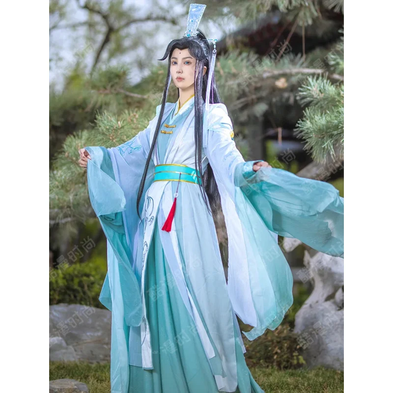 Perruque de cosplay Anime Tian Guan Ci Fu 2 pour hommes, costume de cosplay, accessoire de fan de chaussures, version homme, Shi Qingxuan, prairie Hanfu Fu Chen