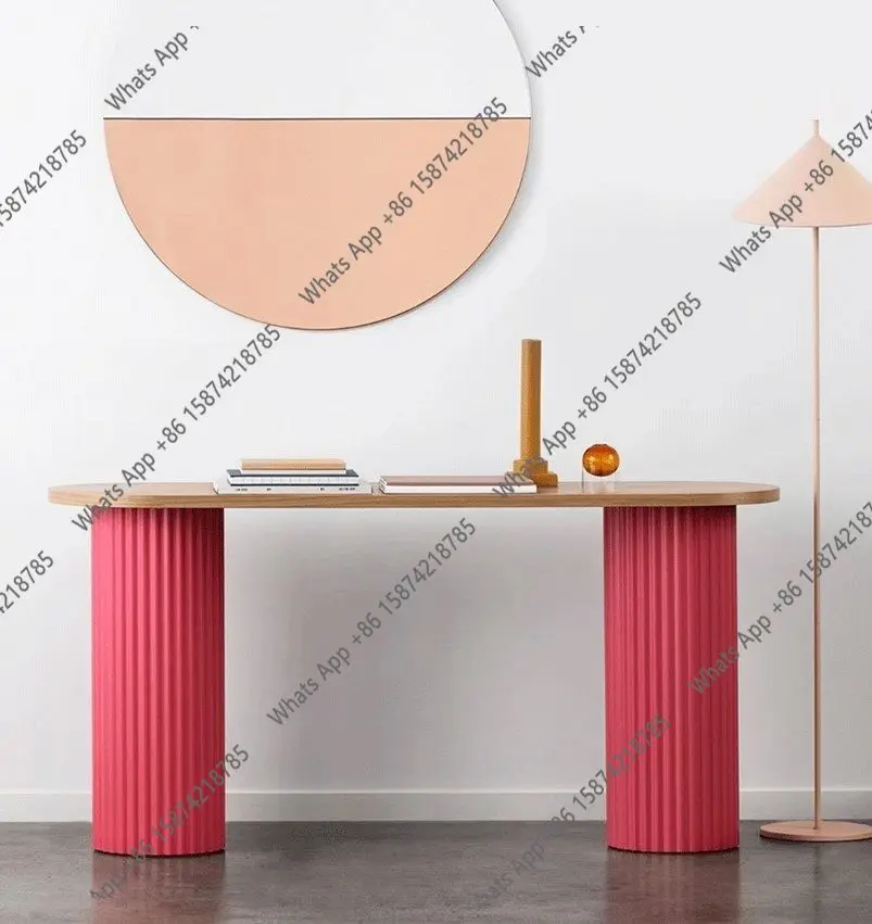 Nordic entrance table designer light luxury entrance table oval desk living room case against the wall fashionable