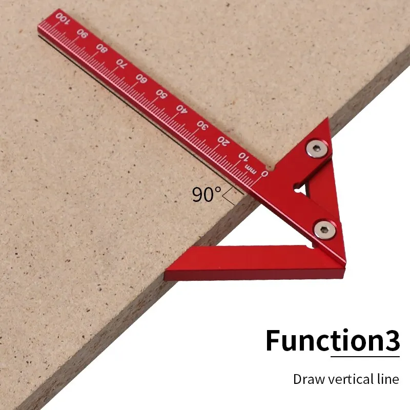 Center Finder Woodworking Square 45/90 Graus Ângulo Direito Line Gauge Alumínio Precisão Carpenter Ruler Measuring Scribe Tool