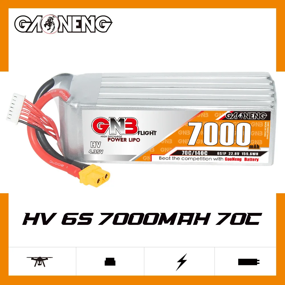 بطارية ليبو GNB 6S 22.8V 6000/7000/7500/8000/9000/12500/13500/14500mAh 70C مع قابس XT90 XT90S لأجزاء طائرة FPV UAV #3