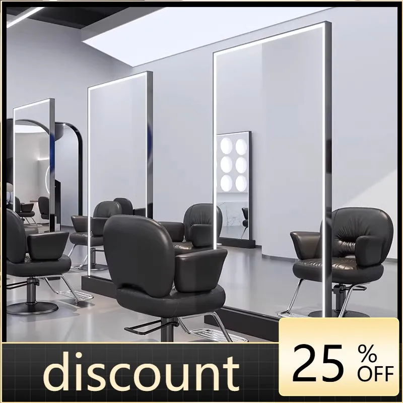 

LMM stainless steel single-sided double-sided floor-to-ceiling mirror hair salon special barber shop