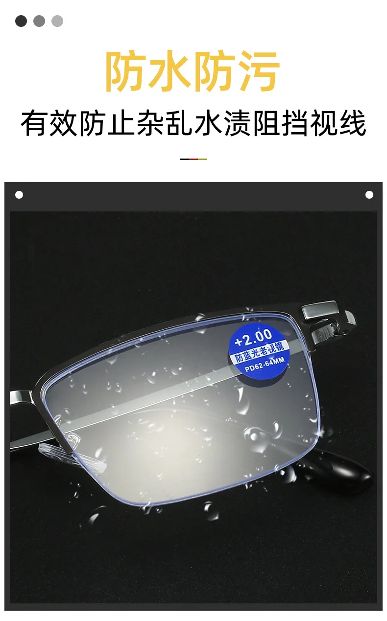 Neue Titan Legierung Rahmen Glas Lesebrille Für Männer High Definition Augenschutz Echtes Metall Halb Rahmen Hohe Qualität Busi – Detail 11