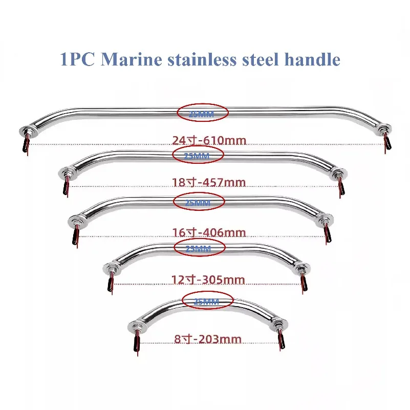 316 Grab Handle Door Handrail Grip Rail Grab Bar Handle with Bolt Boat Hatch Yacht Marine Bathroom Hardware