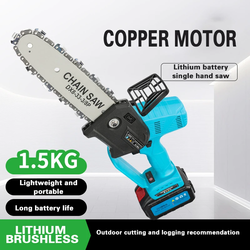 Cordless Rechargeable Lithium Battery Garden Thick Branches Lithium Battery Chain Saw Fruit Tree Saw China Chainsaw Cutter 180mm