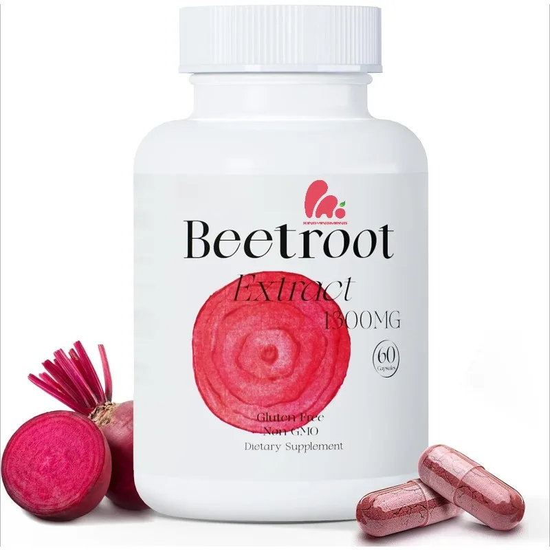 

Порошковые капсулы Beetroot, улучшают упражнение печени и общественную поддержку здоровья, 1300 миллиграмм на порцию, 60 веганских капсул