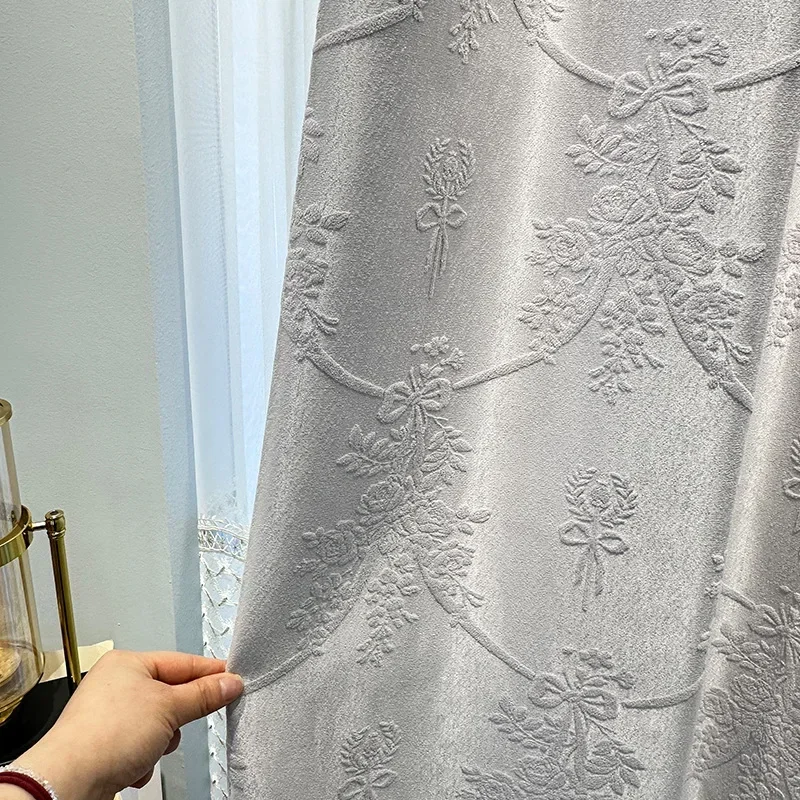 Light Luxury High-precision Jacquard in More Colors French Style Curtains for Living Dining Room Bedroom Window Door Custom Size