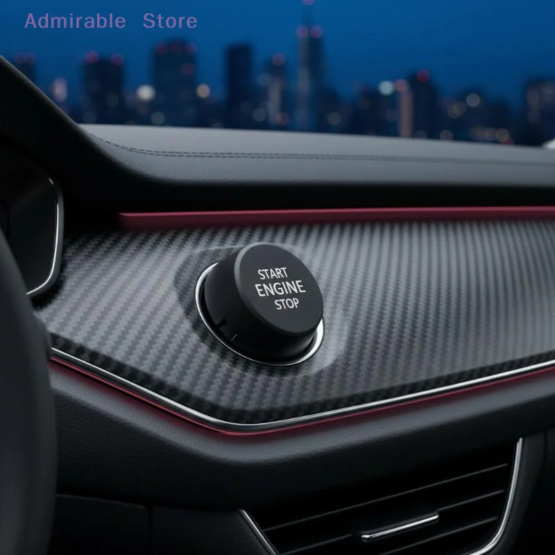 [W]Car Ignition Start Stop Push Button Cover 3V0905217A Anti-scratch Fit for  Octavia 3 Superb 3V