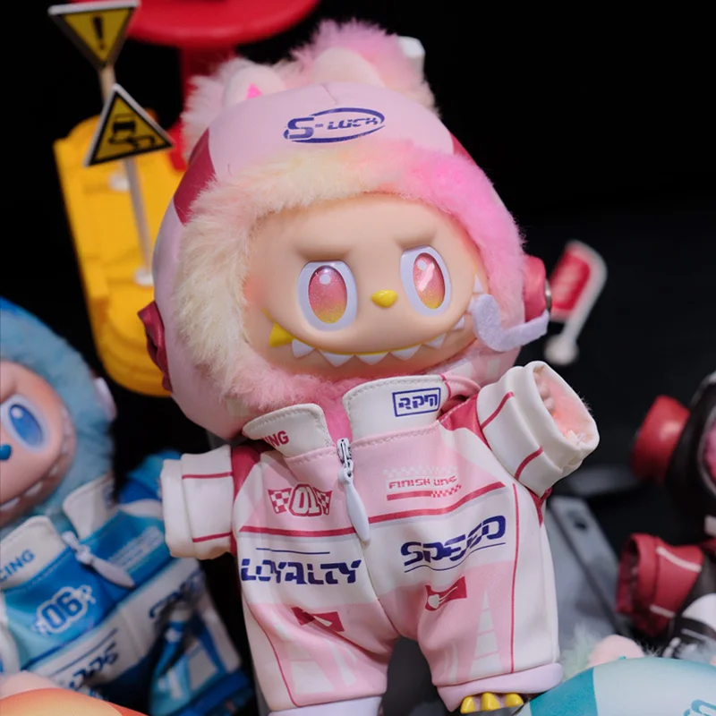 【In Stock】17cm Labubu | Six-Color Racing Suit | Frontal High-Energy Series 3 & Charm Compatible | Doll Clothes Set Blind Box