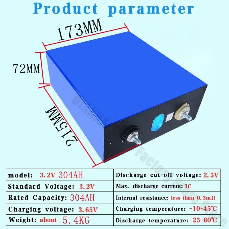 Imagem -05 - Bateria 3.2v 105ah 280ah 304ah 12v 24v 48v Fosfato do Ferro do Lítio Bateria Recarregável para Acampar Carro Carrinho de Golfe Faça Você Mesmo Novo Eve-lifepo4