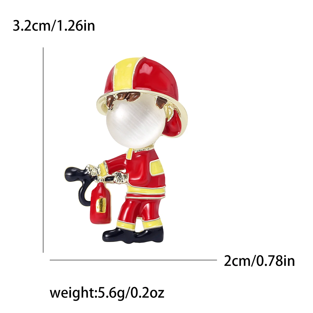 Beaut&Berry Trendy Enamel Fireman Brooches for Women Character Pins Friends Party Gifts Banquet Jewellery Accessories